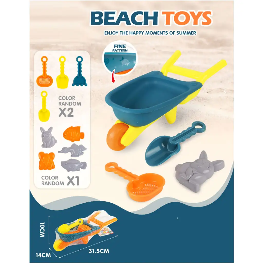 Sandkasten-Set mit Schubkarre, 4-teiliges Set