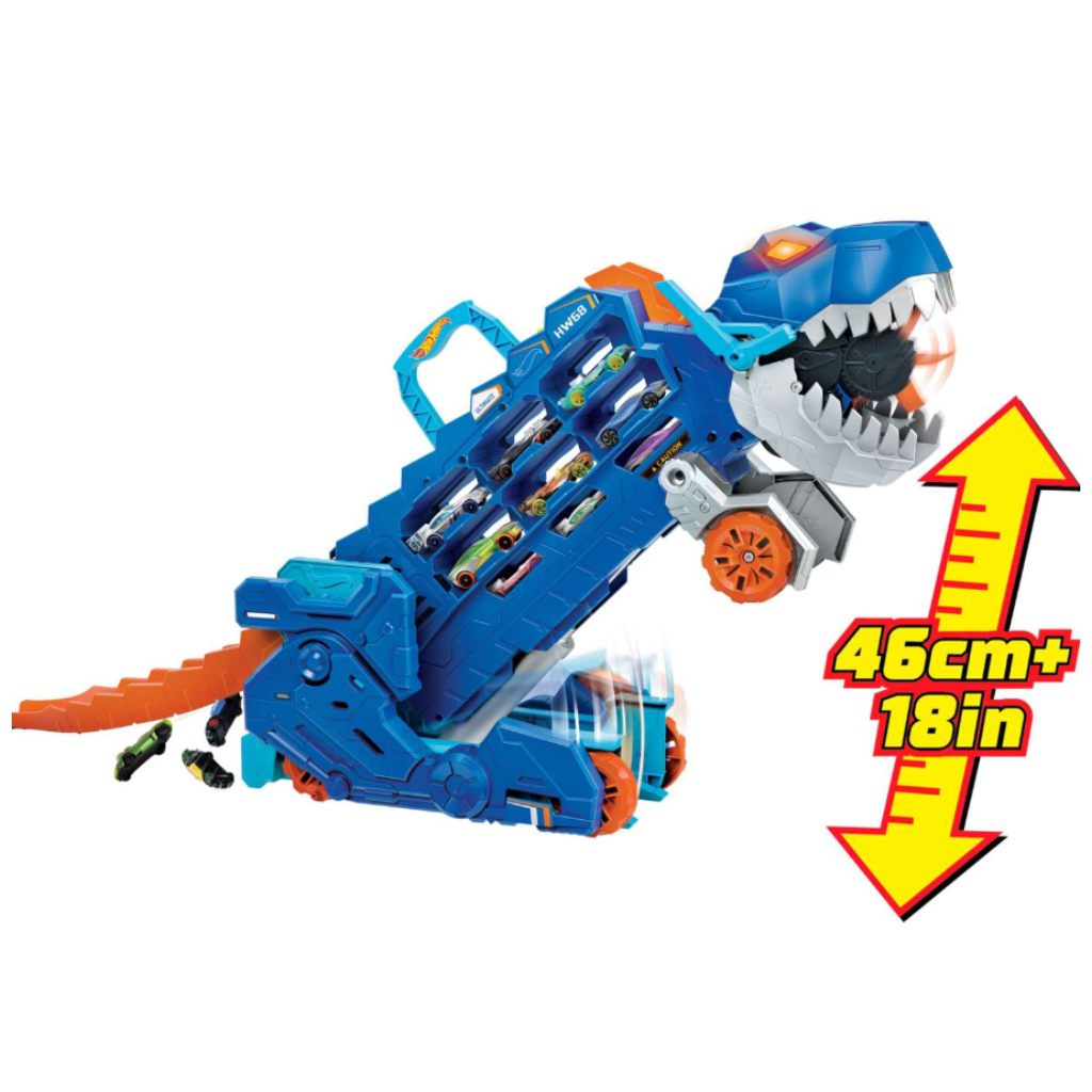 Hot Wheels City: Ultimativer, umwandelbarer Autotransporter T-Rex - Mattel kép 4