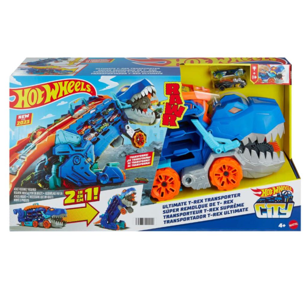 Hot Wheels City: Ultimativer, umwandelbarer Autotransporter T-Rex - Mattel