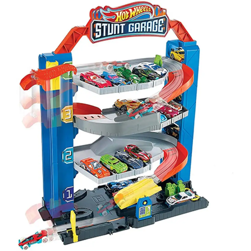 Hot Wheels Stunt-Garage Spielset mit kleinem Auto - Mattel kép 2