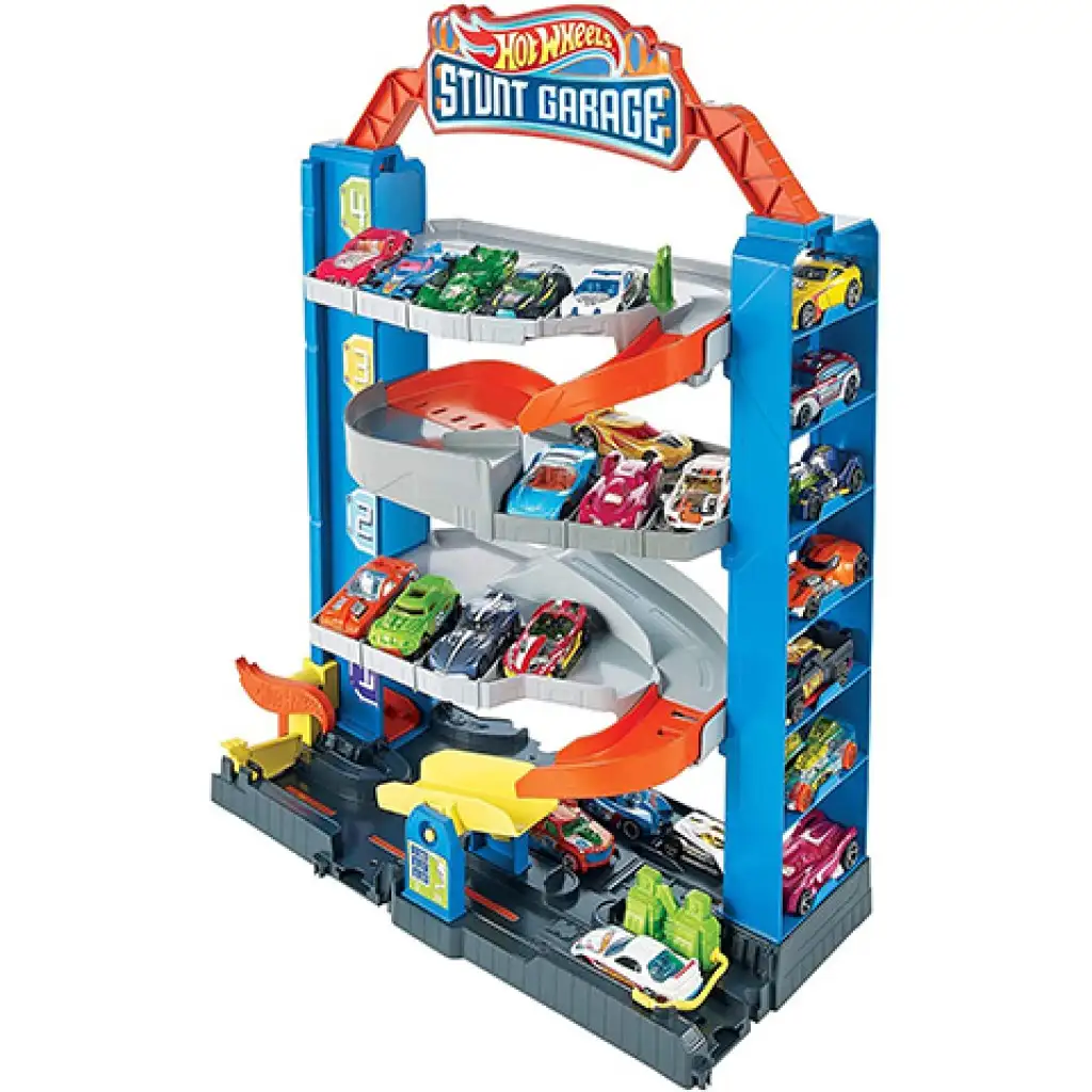 Hot Wheels Stunt-Garage Spielset mit kleinem Auto - Mattel kép 4