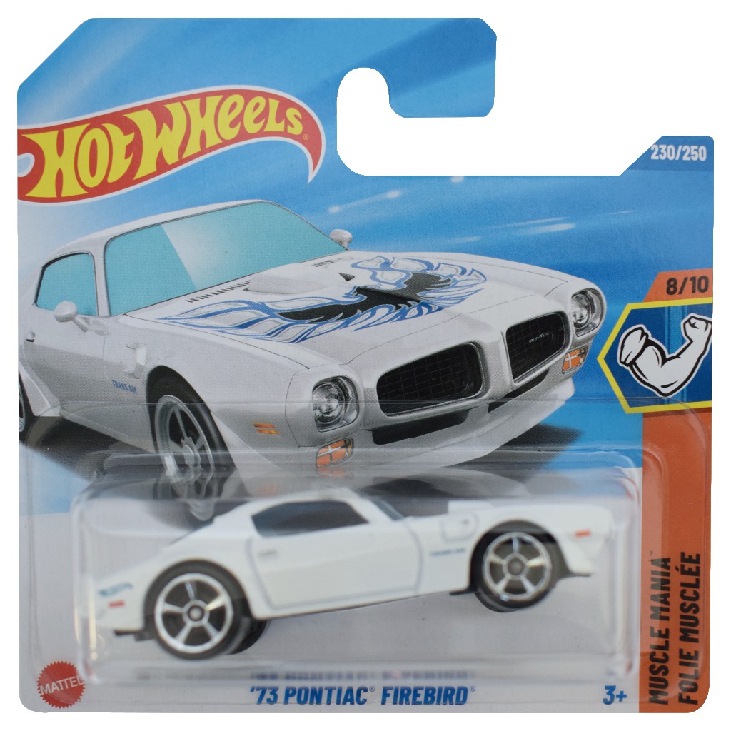 Hot Wheels: 73 Pontiac Firebird weißes Miniaturauto 1/64 - Mattel