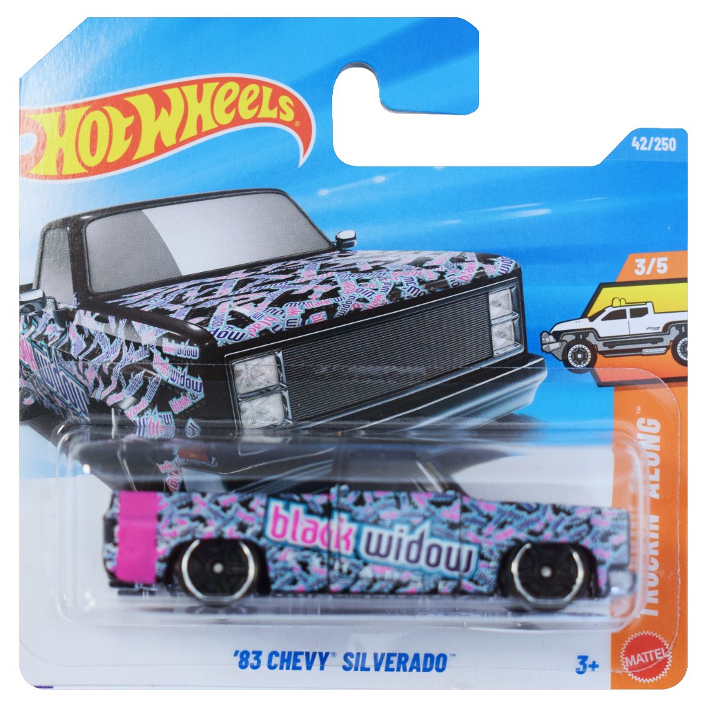 Hot Wheels: 83 Chevy Silverado Black Widow Modellauto 1/64 - Mattel