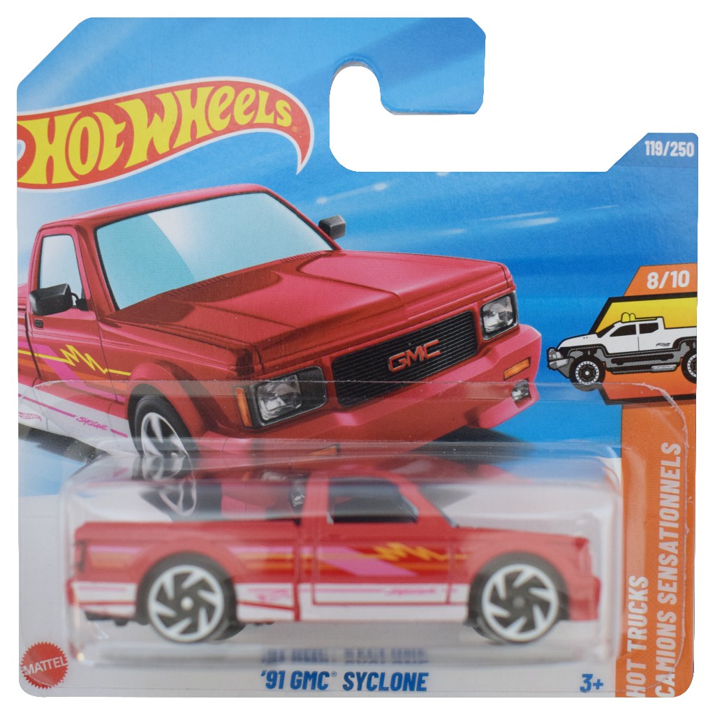 Hot Wheels: ’91 GMC Syclone rotes Spielzeugauto 1/64 – Mattel