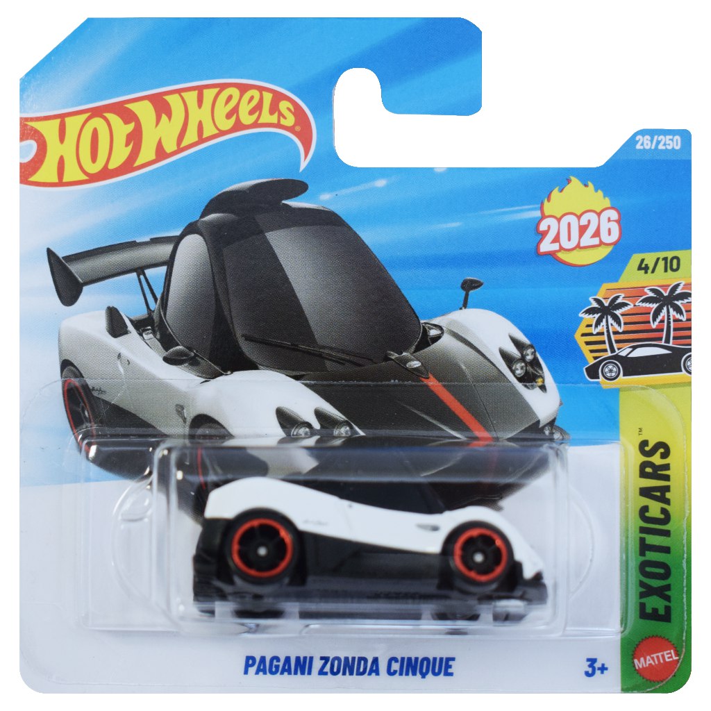 Hot Wheels: Pagani Zonda Cinque weißes Spielzeugauto 1/64 - Mattel