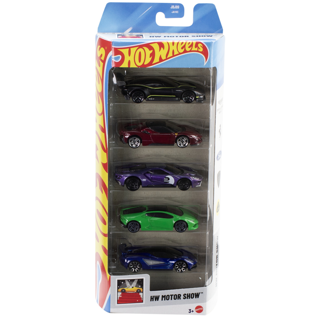 Hot Wheels: Motor Show 5-teiliges Autoset 1/64 – Mattel