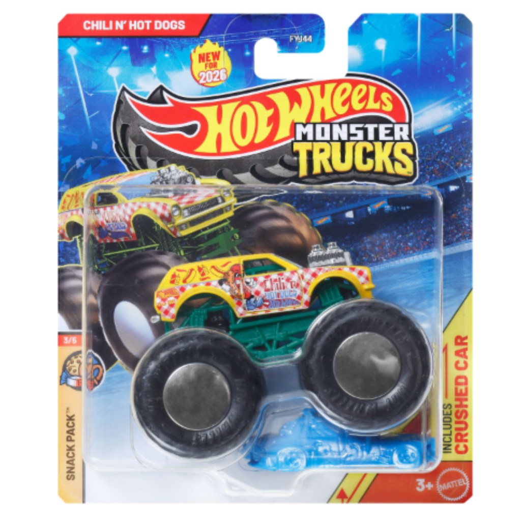 Hot Wheels Monster Trucks: Chili N’ Hot Dogs monster kisautó 1/64 – Mattel kép 1