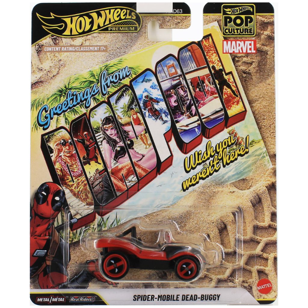 Hot Wheels Popkultur Deadpool Spider-Mobile Dead-Buggy Spielzeugauto 1:64 – Mattel