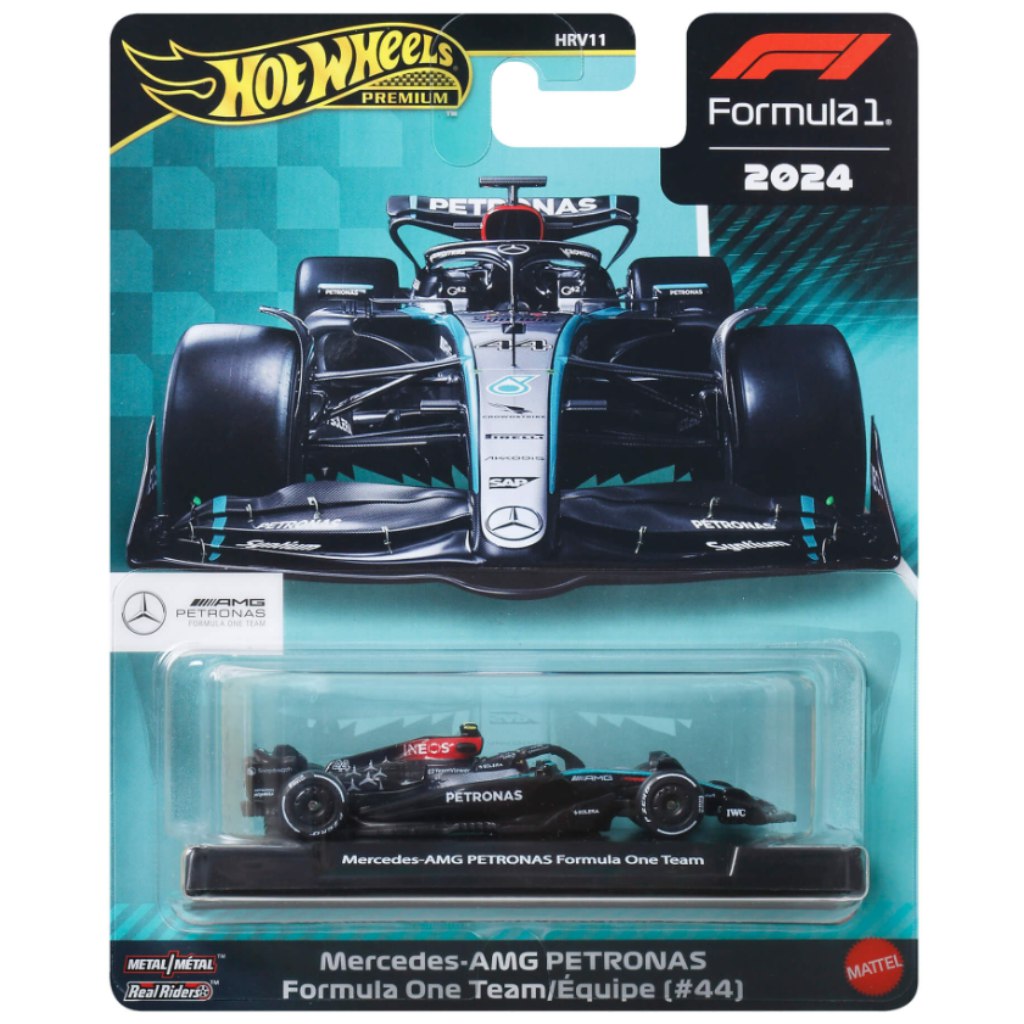 Hot Wheels Premium: Mercedes-AMG PETRONAS Formel 1 Nr.:44 Modellauto 1/64 – Mattel