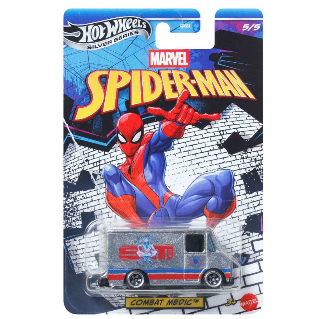 Hot Wheels Silver Series: Marvel Spider-Man Combat Medic 1/64 Modellauto – Mattel