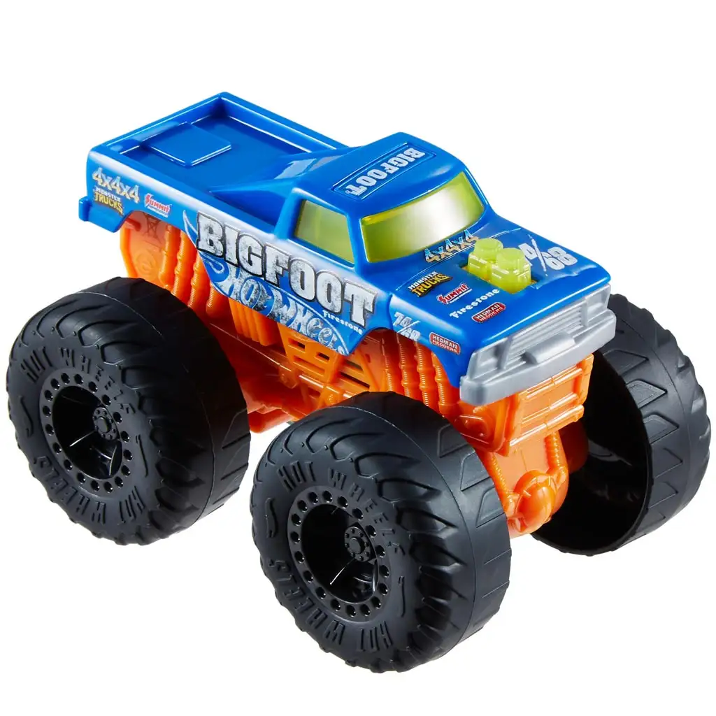 Hot Wheels Monster Trucks: Bigfoot 4x4x4 Monster-Auto mit Licht- und Soundeffekten 1/43 - Mattel kép 2