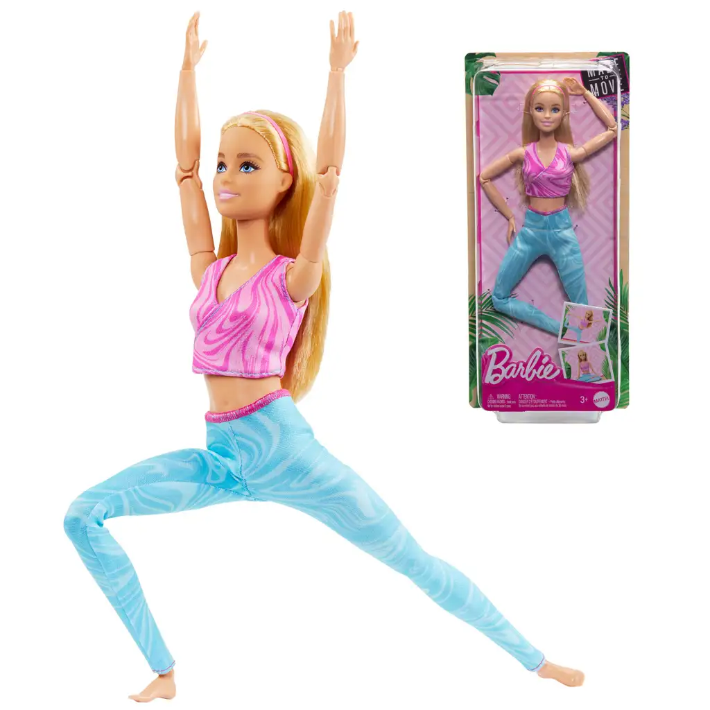 Barbie: Bewegliche Yoga-Puppe mit blonden Haaren - Mattel
