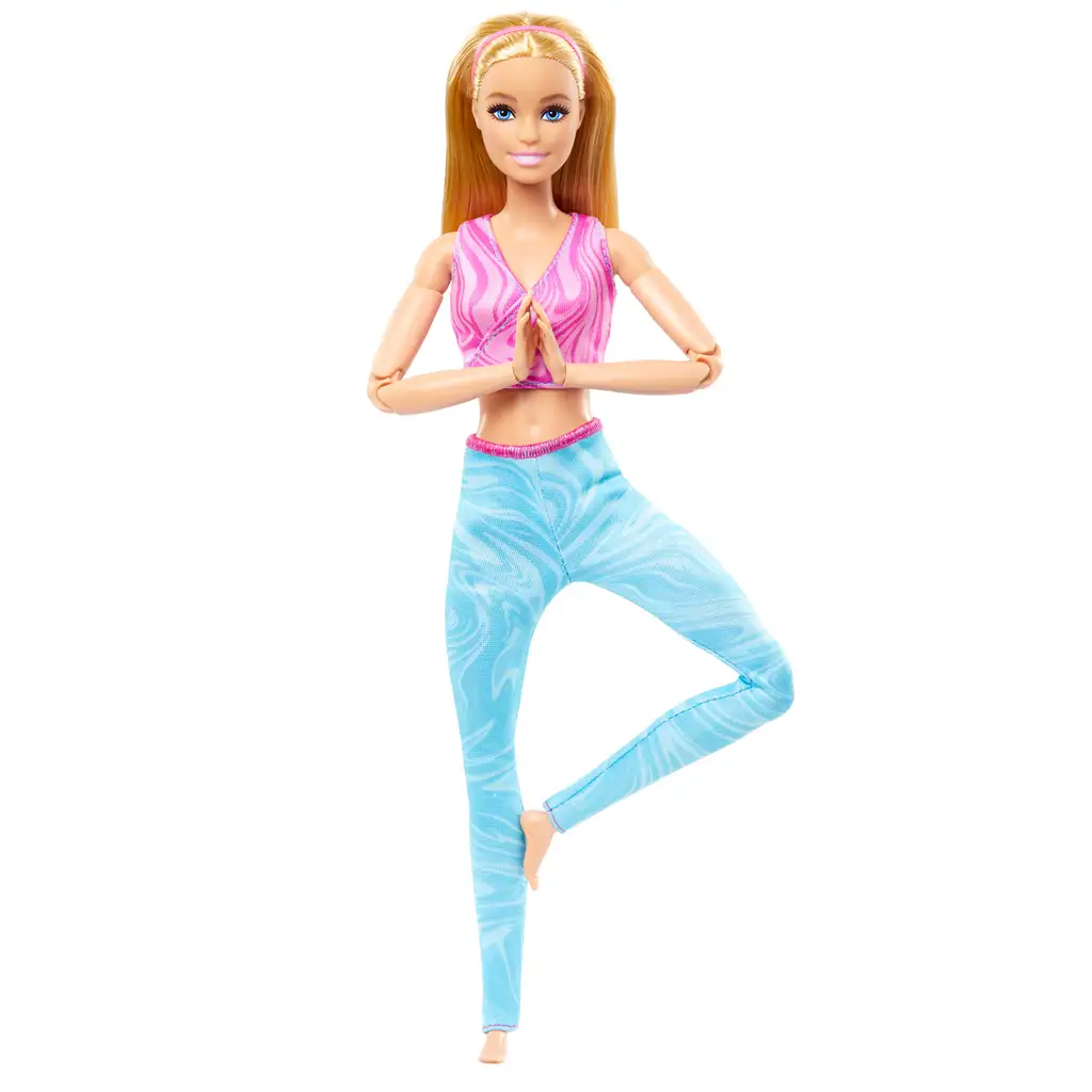 Barbie: Bewegliche Yoga-Puppe mit blonden Haaren - Mattel kép 2