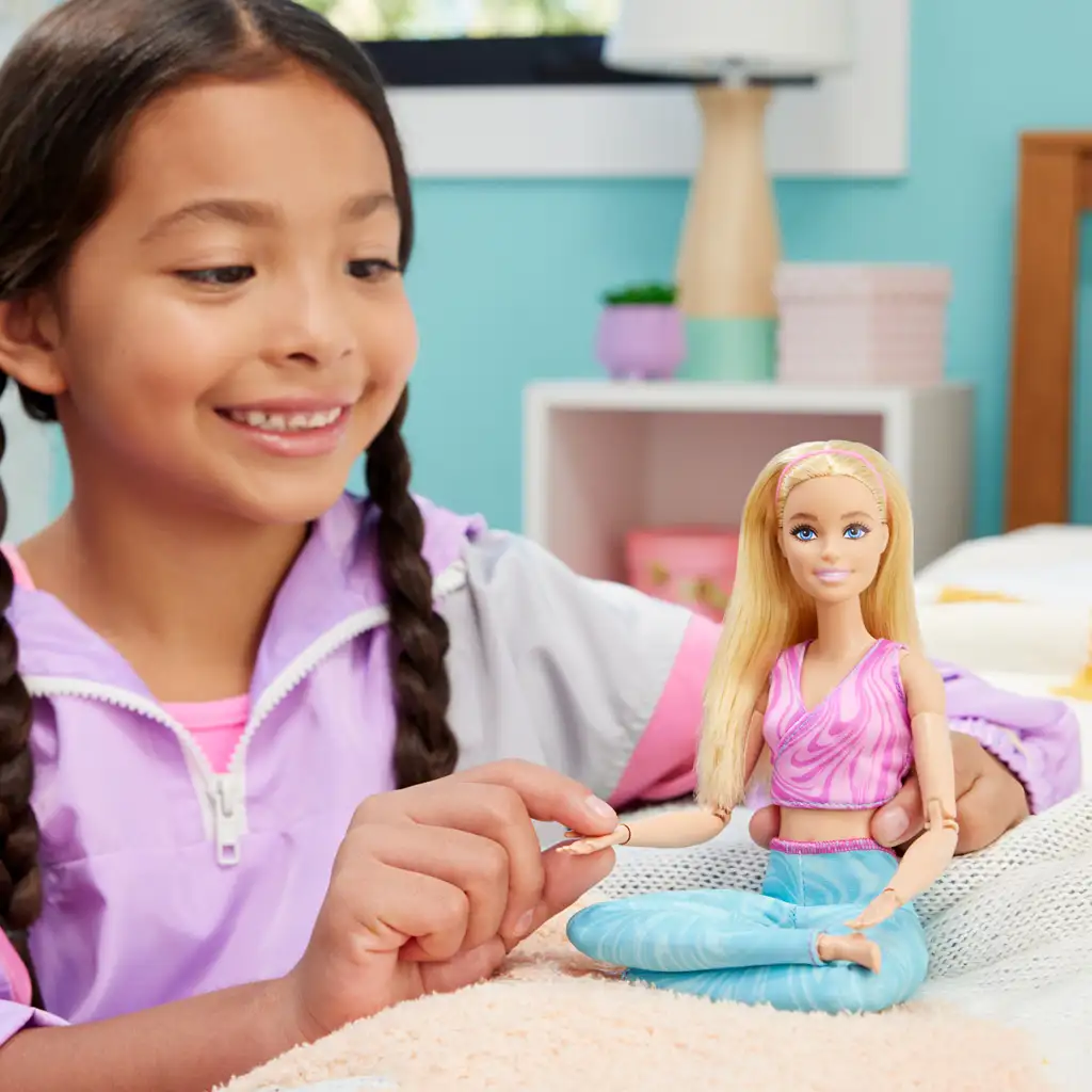 Barbie: Bewegliche Yoga-Puppe mit blonden Haaren - Mattel kép 6