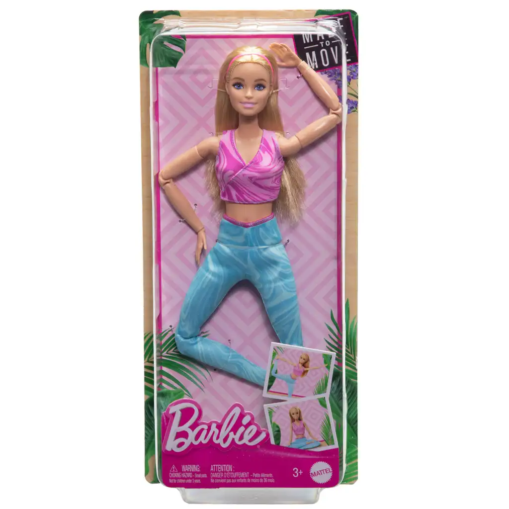 Barbie: Bewegliche Yoga-Puppe mit blonden Haaren - Mattel kép 7