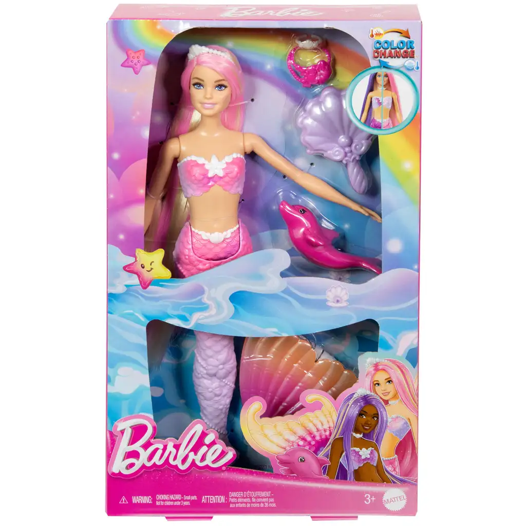 Barbie: Farbwechselnde Meerjungfrau Puppe mit Zubehör - Mattel kép 7