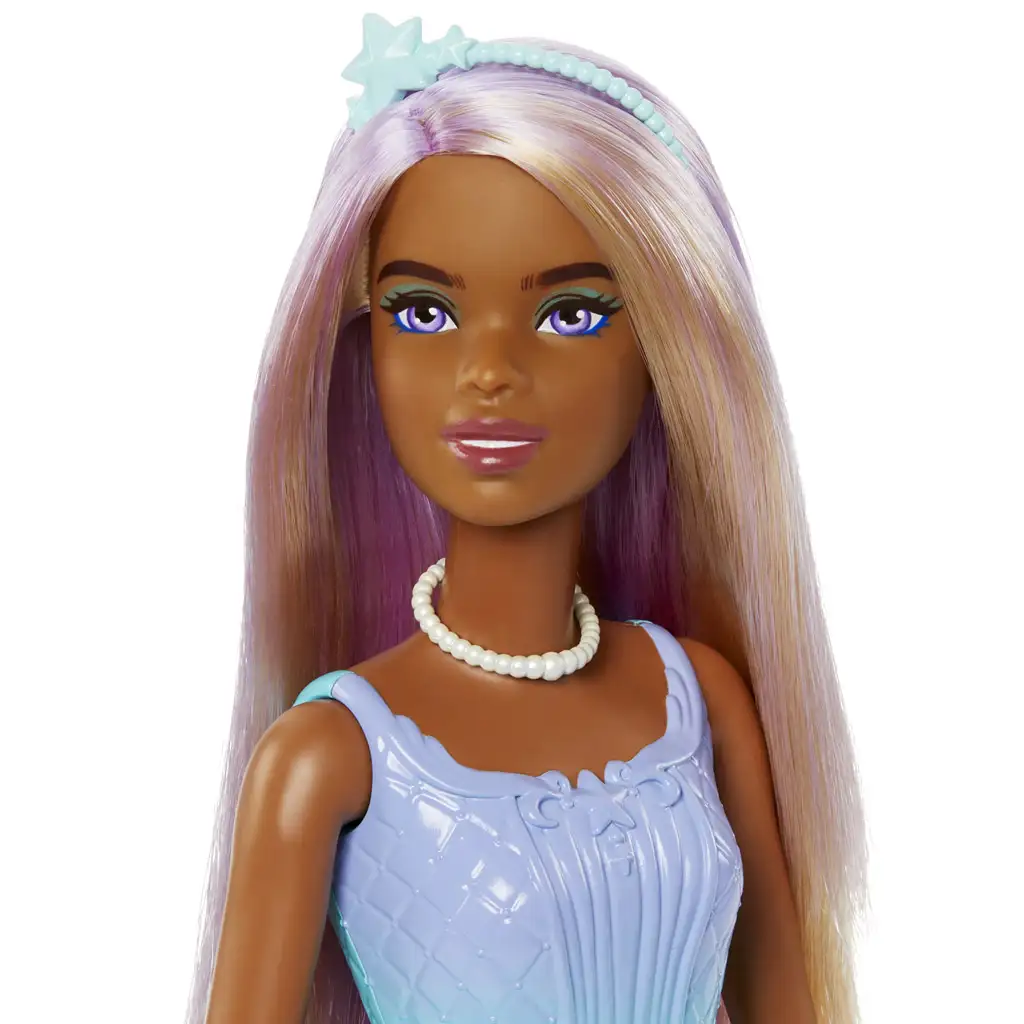 Barbie Dreamtopia: Prinzessinnenpuppe im blau-lila Schmetterlingskleid - Mattel kép 3
