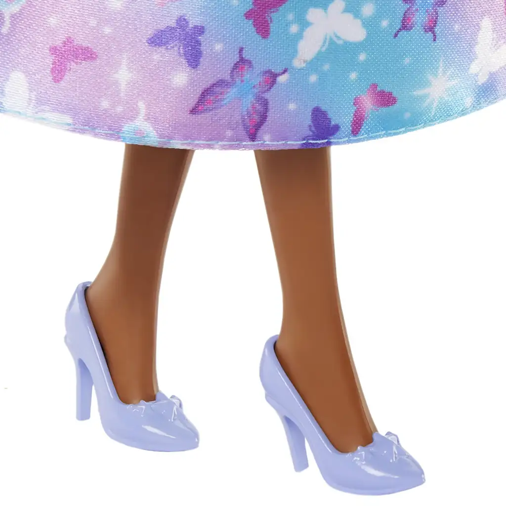 Barbie Dreamtopia: Prinzessinnenpuppe im blau-lila Schmetterlingskleid - Mattel kép 4