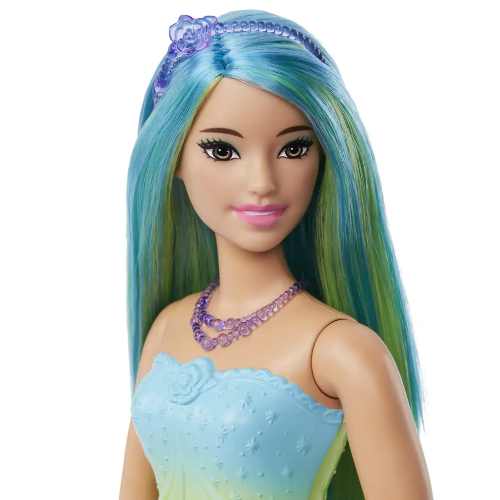 Barbie Dreamtopia: Prinzessin Puppe in blauem Schmetterlingskleid - Mattel kép 3