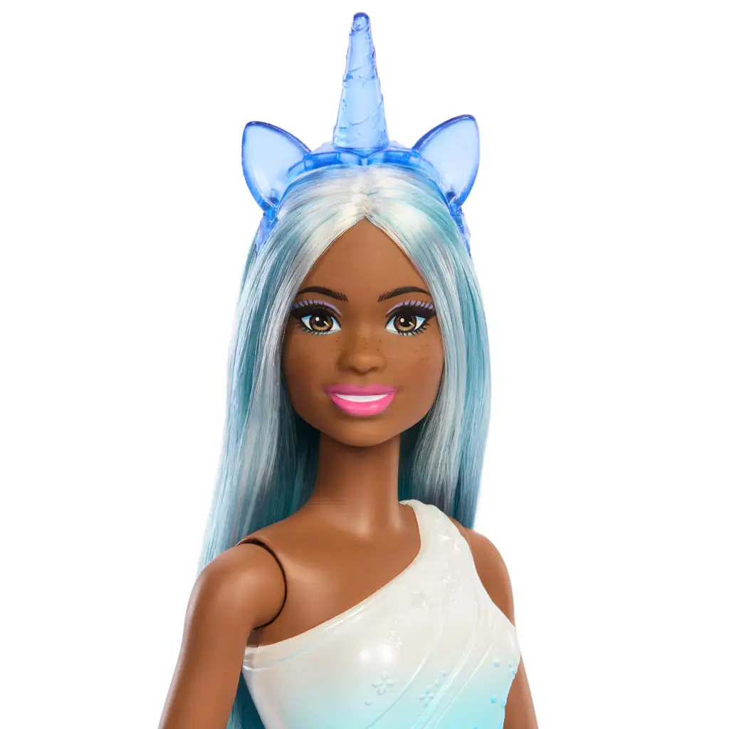Barbie Dreamtopia: Einhorn-Puppe in blauem Regenbogenkleid - Mattel kép 3