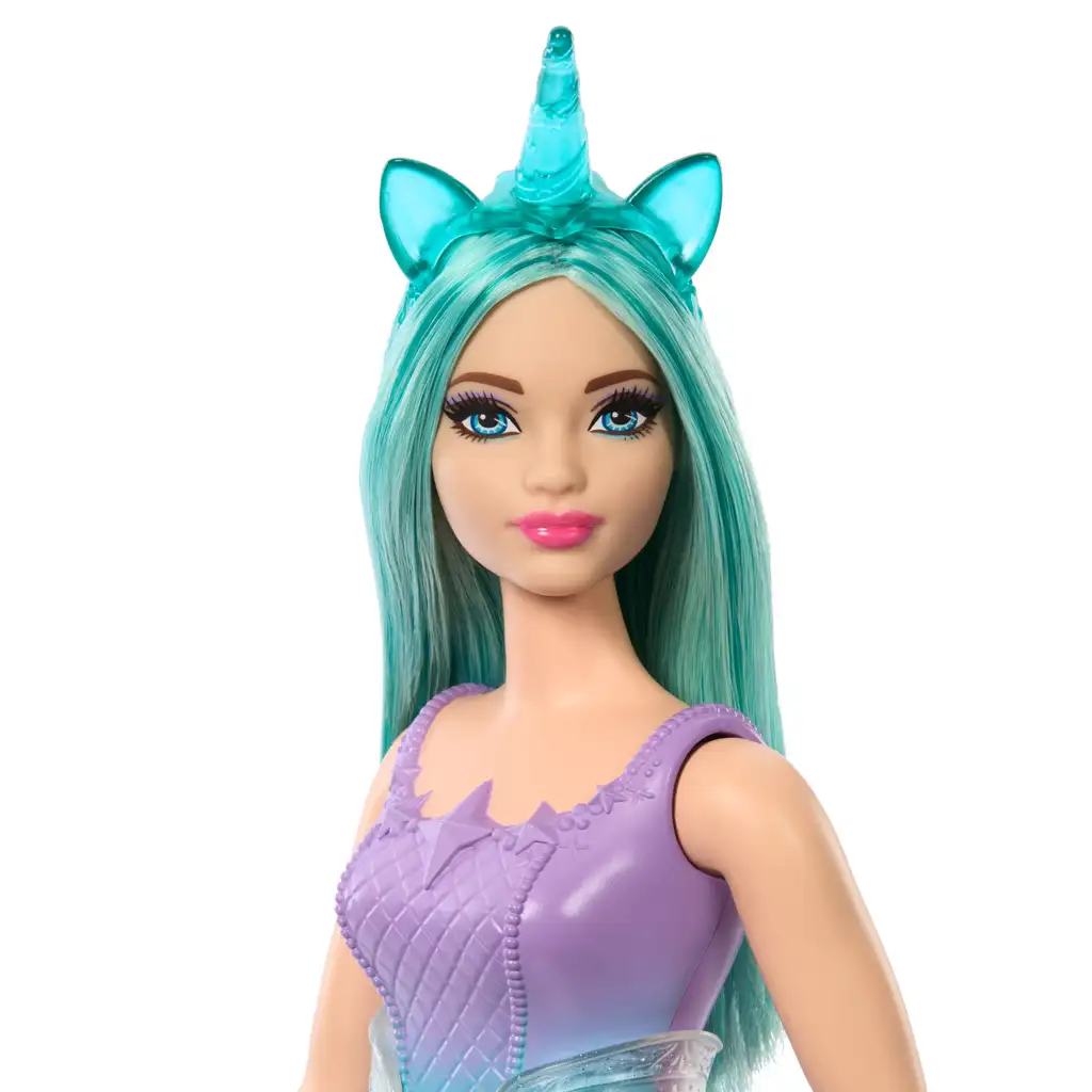 Barbie Dreamtopia: Einhorn-Puppe in blau-lila Kleid - Mattel kép 3