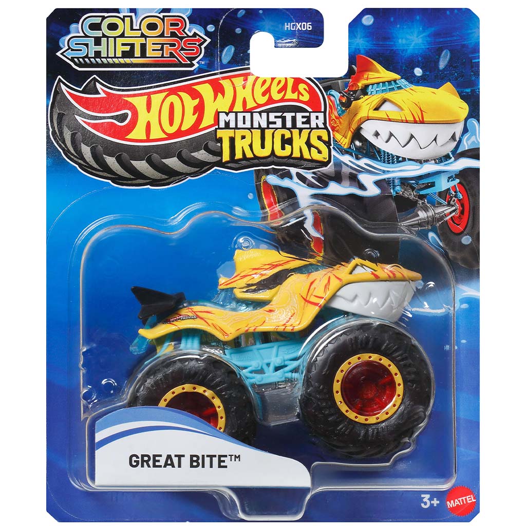 Hot Wheels Monster Truck: Great Bite Farbwechsel-Auto 1/64 - Mattel