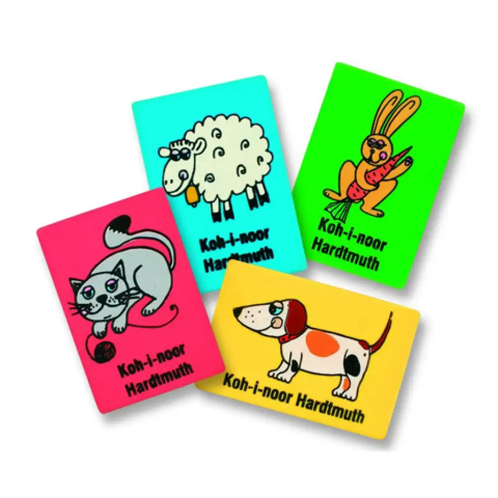 ICO: Plastikradiergummi mit Haustieren Koh-I-Noor