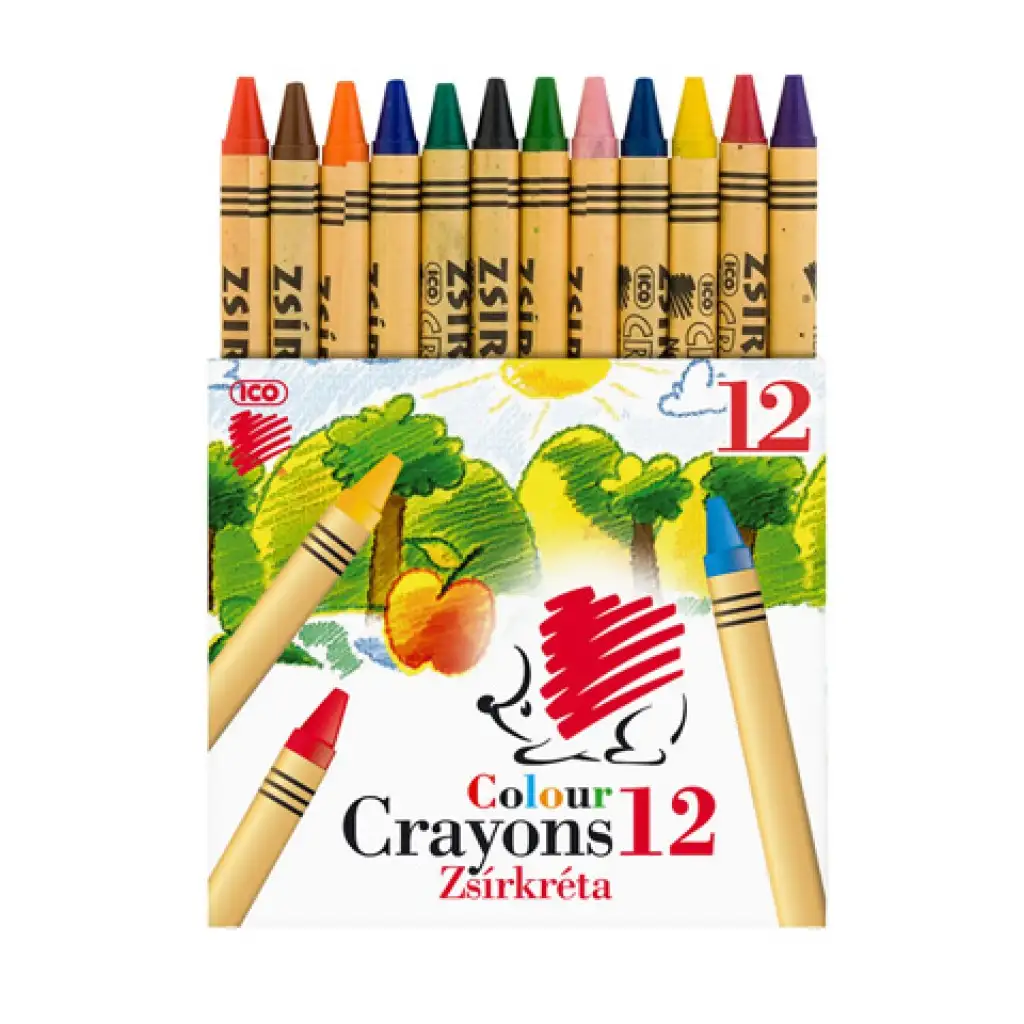 ICO: Igel Wachsmalstifte 12 Stück