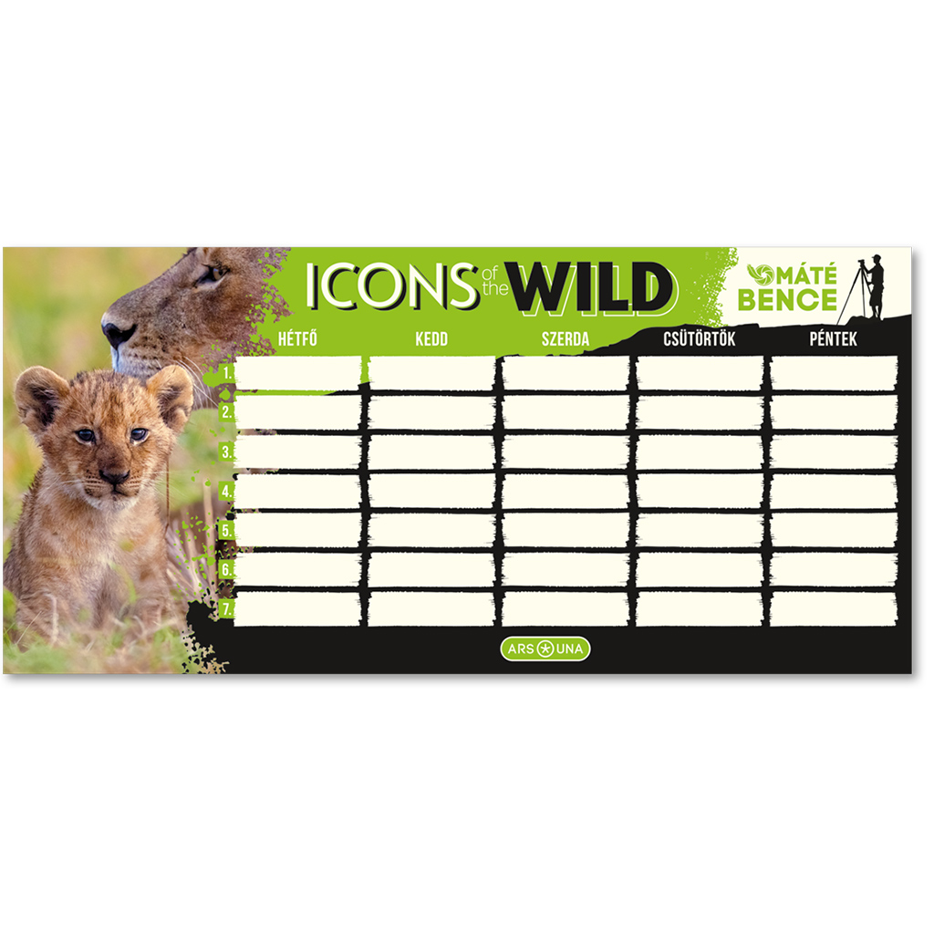 Ars Una: Bence Máté Icons of the Wild – Löwen, einseitiger, zweiseitiger Stundenplan