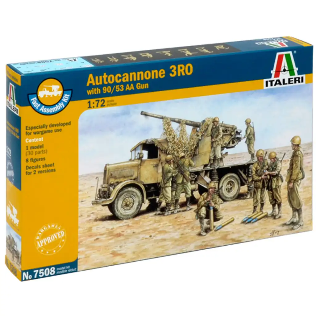 Italeri 1/72 Autocannone 3RO Flugabwehrkanone mit 8 Figuren Modellbausatz