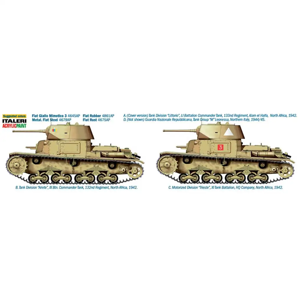 Italeri 1/35 Carro Armato M14/41 I Serie Panzer Modellbausatz kép 3