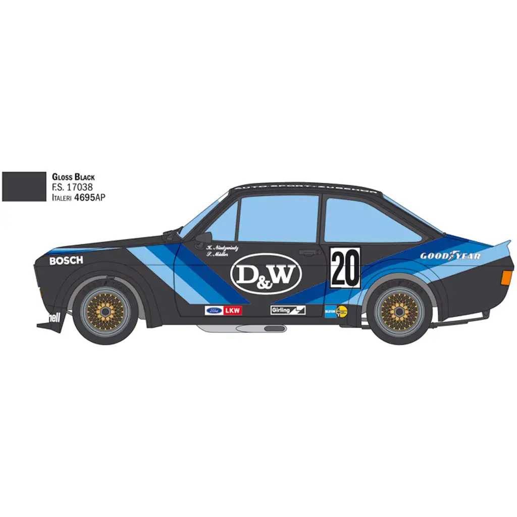Italeri 1/24 Ford Escort Zakspeed Gr.2 autó makett kép 3