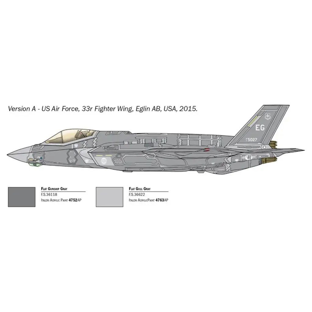 Italeri 1/72 F-35A Lightning II Jagdflugzeugmodell kép 3