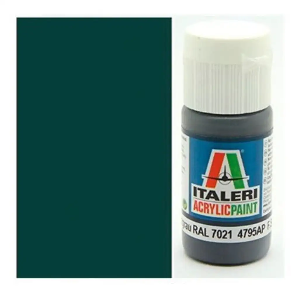 Italeri Flat Pz. Schwarzgrau RAL 7021 (4795AP) – Matt páncélszürke makett festék 20ml kép 1