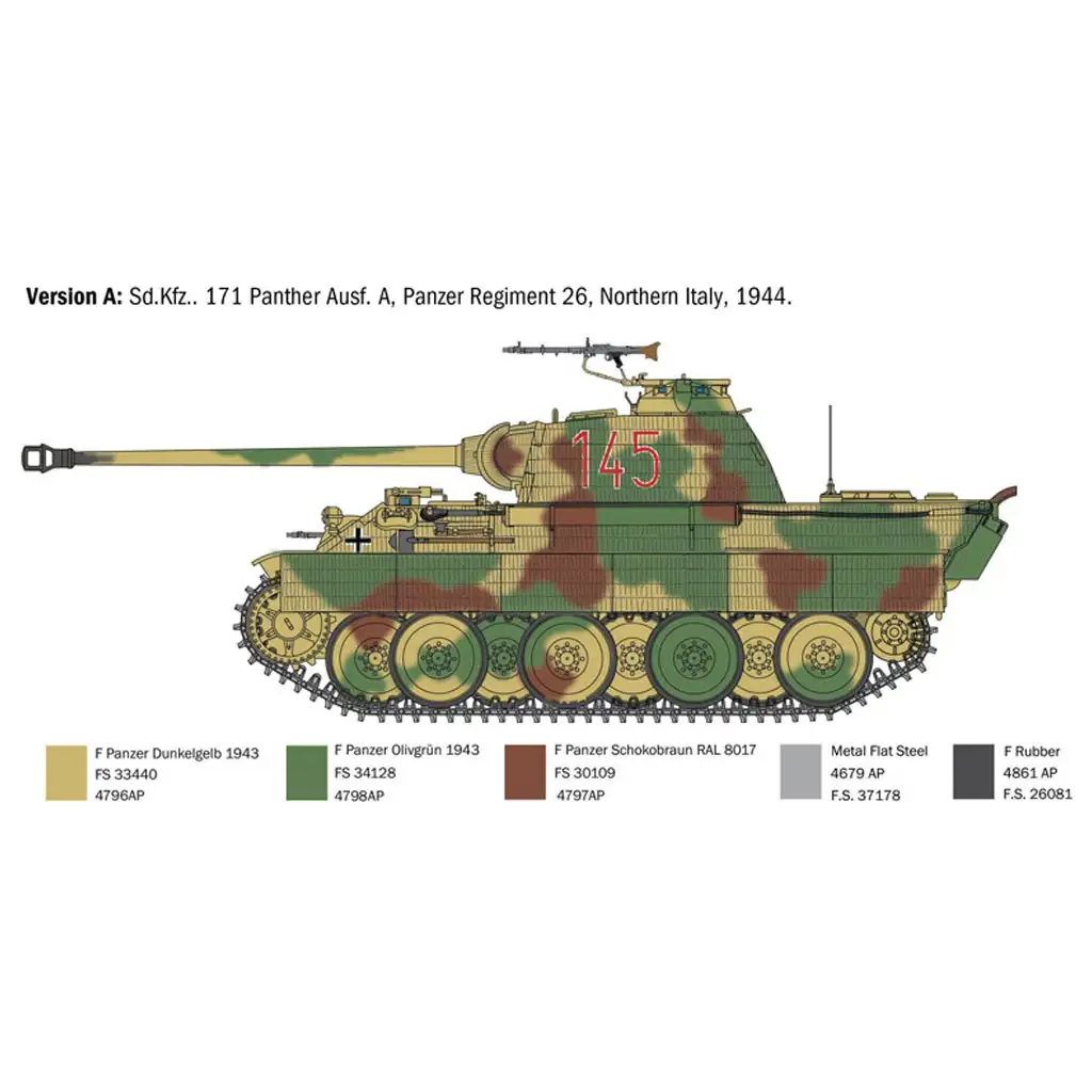 Italeri 1/35 Sd.Kfz. 171 Panther Ausf. A harckocsi makett kép 3