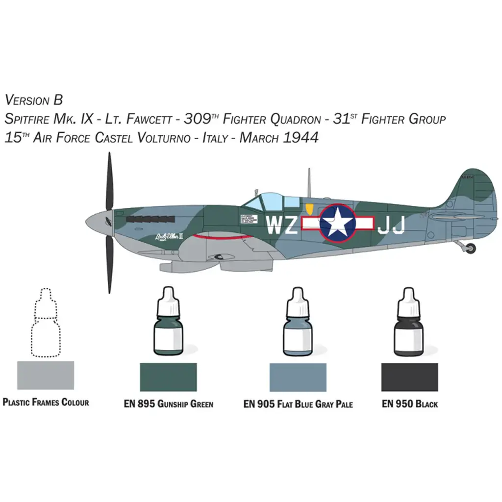 Italeri 1/72 Spitfire Mk. IX Flugzeugmodellbausatz kép 4