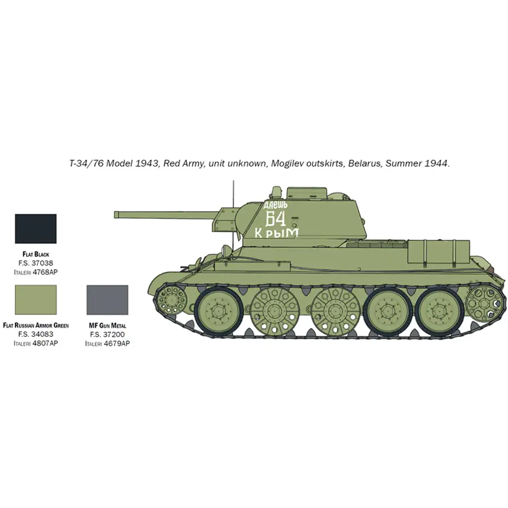Italeri 1/72 T-34/76 Model 1943 tank makett kép 5