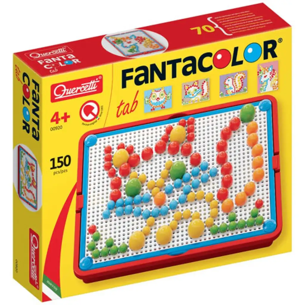 Quercetti: Bunte Steckmosaik-Set 150-teilig