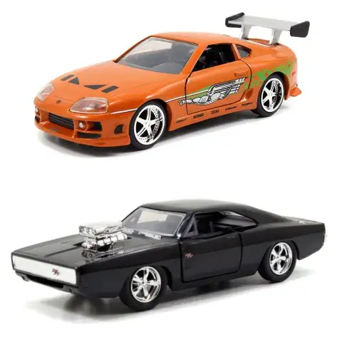 Fast & Furious: Twin Pack Dodge Charger R/T und Toyota Supra Metallfahrzeuge Doppelpack 1/32 - Simba Toys kép 2