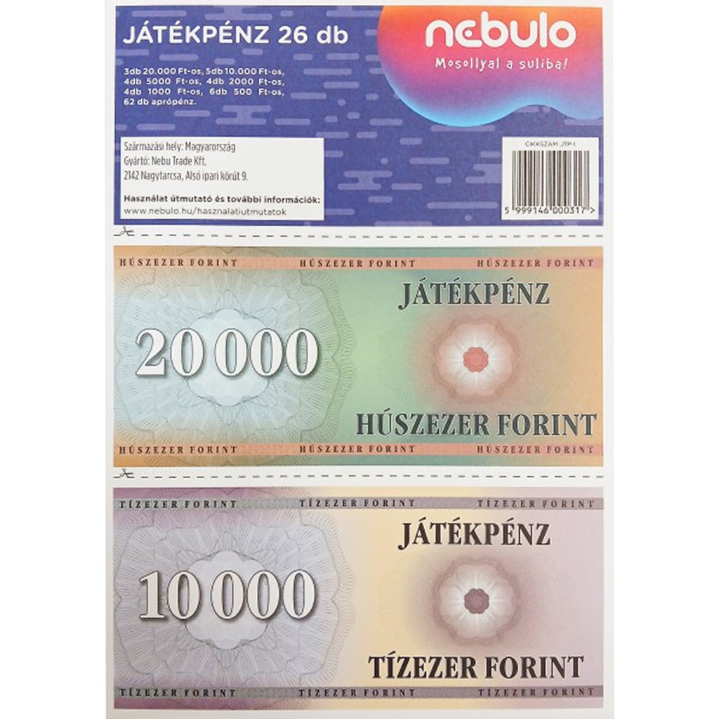 Nebulo: Spielgeld-Set mit ausschneidbarem Kleingeld
