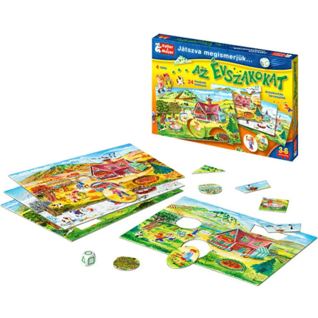 Wir lernen die Jahreszeiten spielerisch kennen Brettspiel kép 2