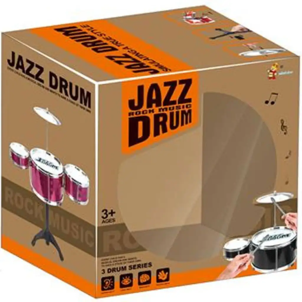 Jazz Drum Ständer 4-teiliges schwarzes Schlagzeug-Spielset