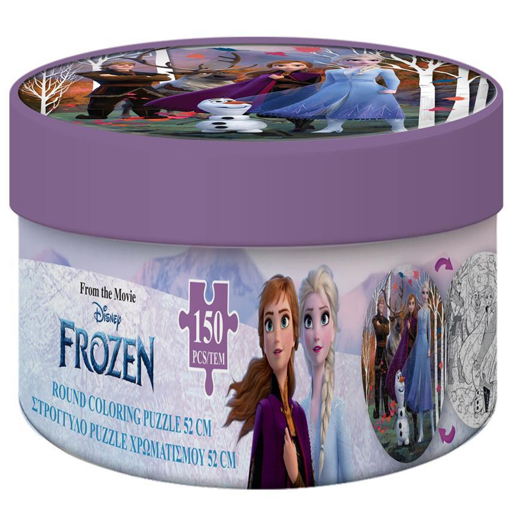 Luna: Die Eiskönigin 2 – 2-in-1 150-teiliges rundes ausmalbares Puzzle