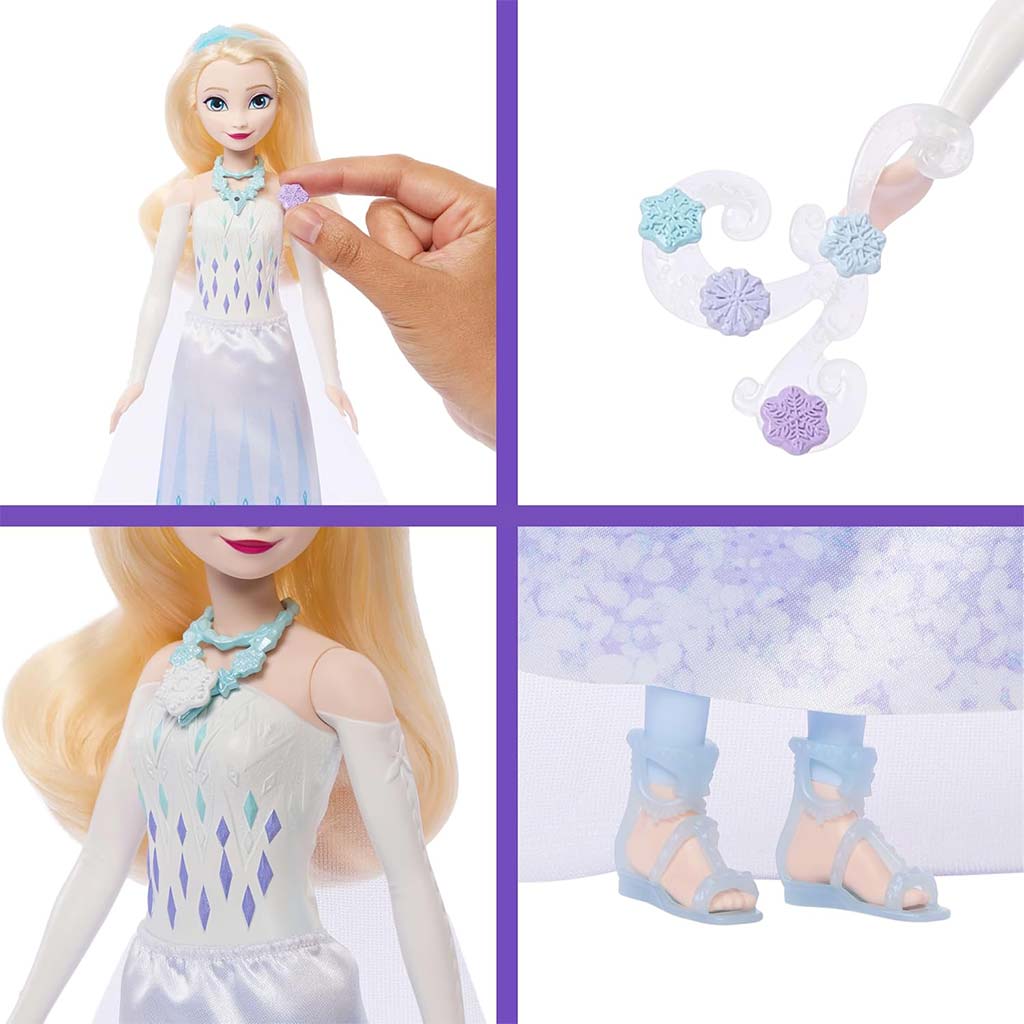 Die Eiskönigin: Eiskristall-Überraschung – Elsa Puppe – Mattel kép 3
