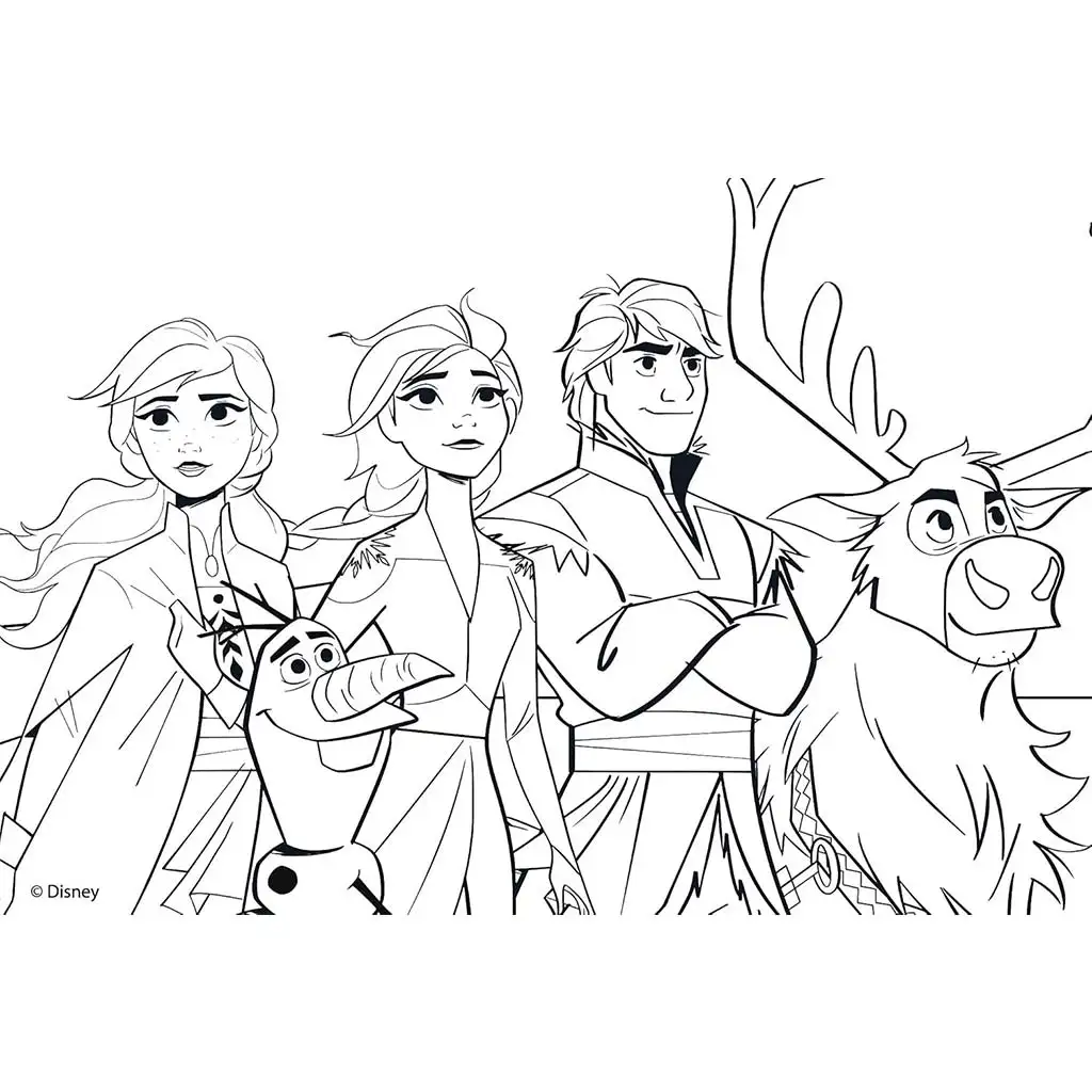 Frozen 2-in-1 Maxi 2x24-teiliges Puzzle und Malbuch 50x35cm – Lisciani kép 2