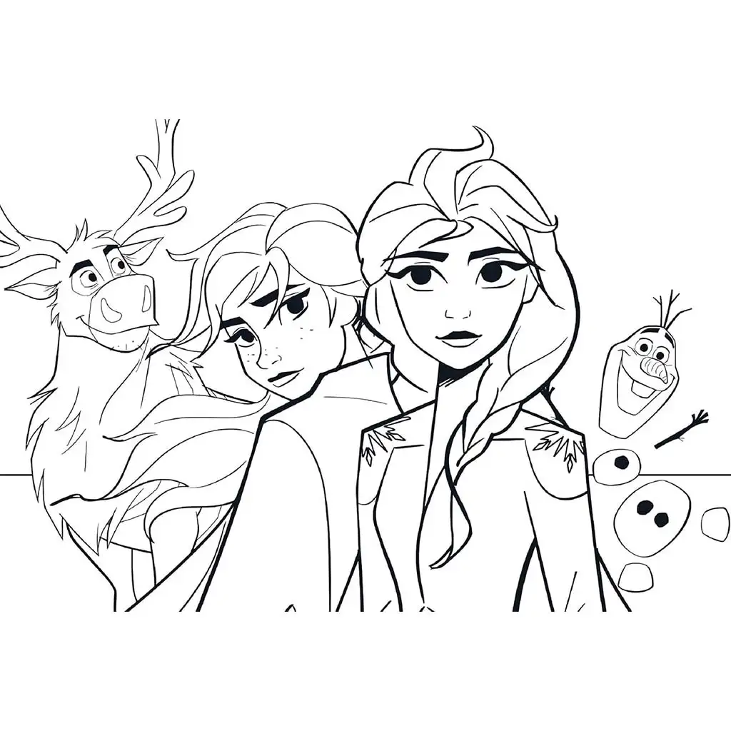 Frozen 2-in-1 Maxi 2x24-teiliges Puzzle und Malbuch 50x35cm – Lisciani kép 3