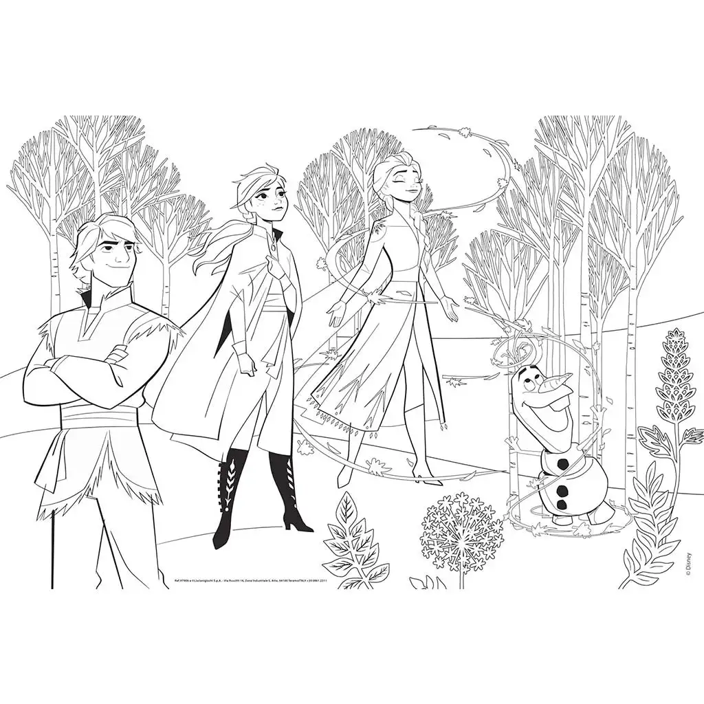 Die Eiskönigin 2 in 1 Maxi 2x60 Teile Puzzle und Malset 50x35 cm – Lisciani kép 2