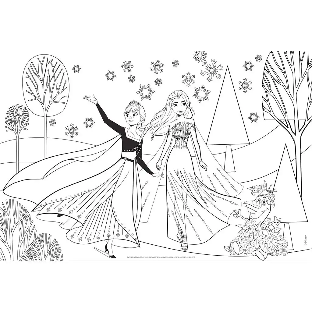 Die Eiskönigin 2 in 1 Maxi 2x60 Teile Puzzle und Malset 50x35 cm – Lisciani kép 3