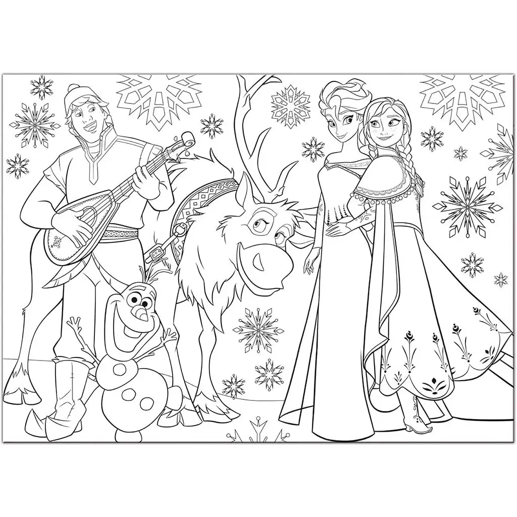 Die Eiskönigin Spaß und Musik 2-in-1 60-teiliges Maxi-Puzzle und Malset 70x50cm – Lisciani kép 2