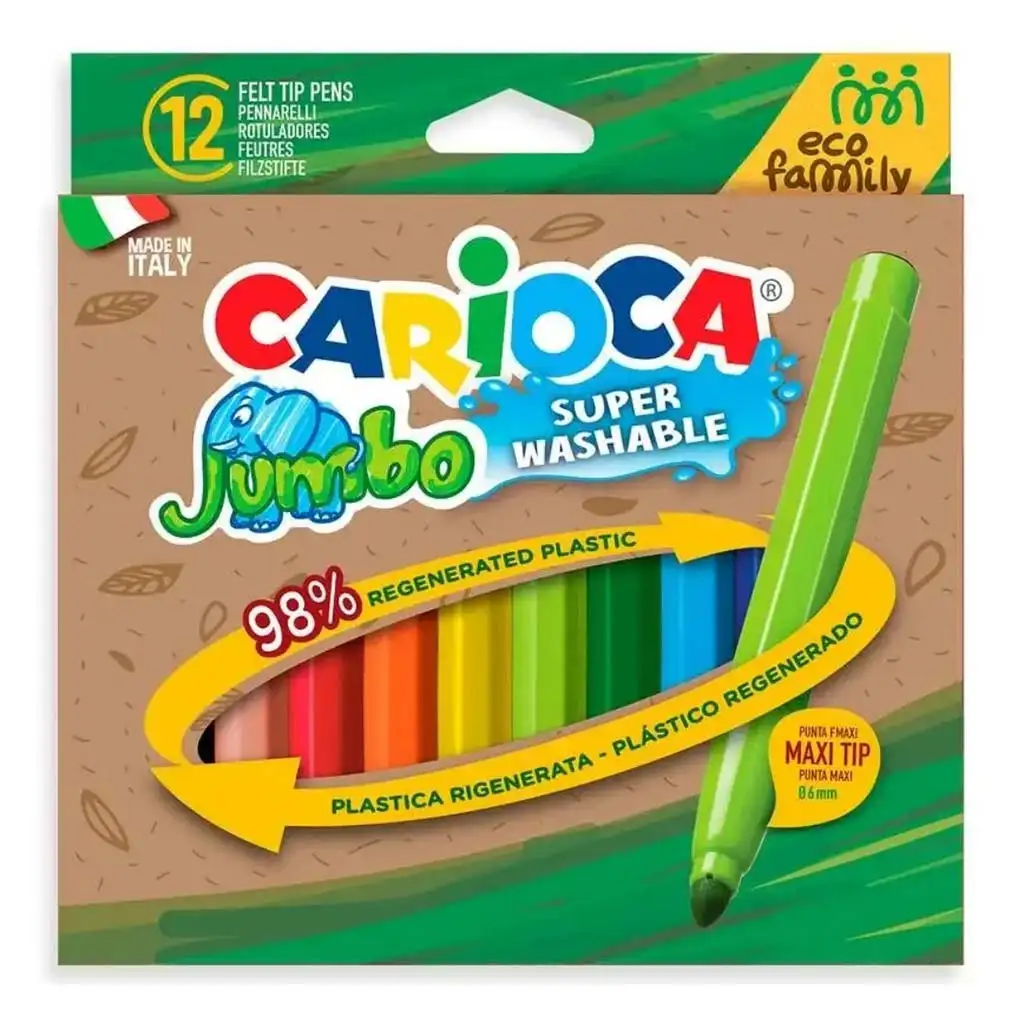 Eco Family Jumbo 12er Filzstift-Set 6 mm - Carioca